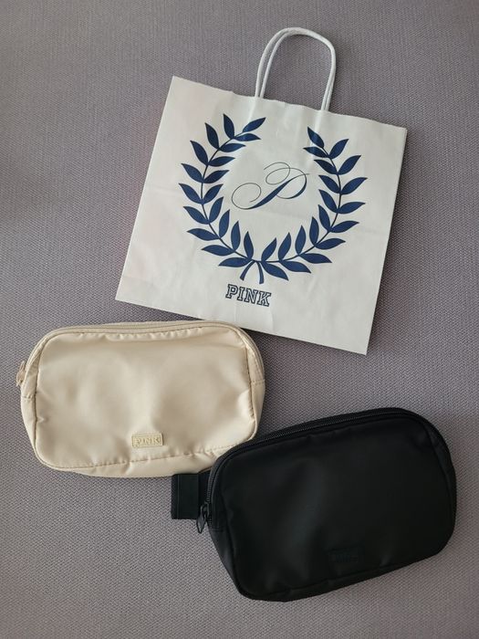 PINK Victoria's Secret oryginalna z USA nerka 2 sztuki czarna bezowa