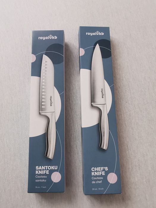 Nóż santoku i nóż szefa kuchni, nowe, bardzo ostre