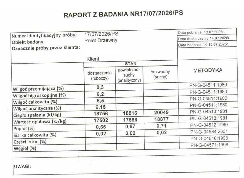 Pellet drzewny workowany 1000 kg | +17,5 MJ | GOLDBERG pelet czysty