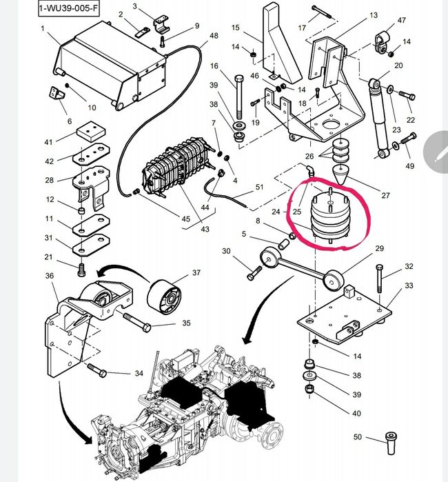 Poduszka kabiny pneumatyczna  Massey Ferguson