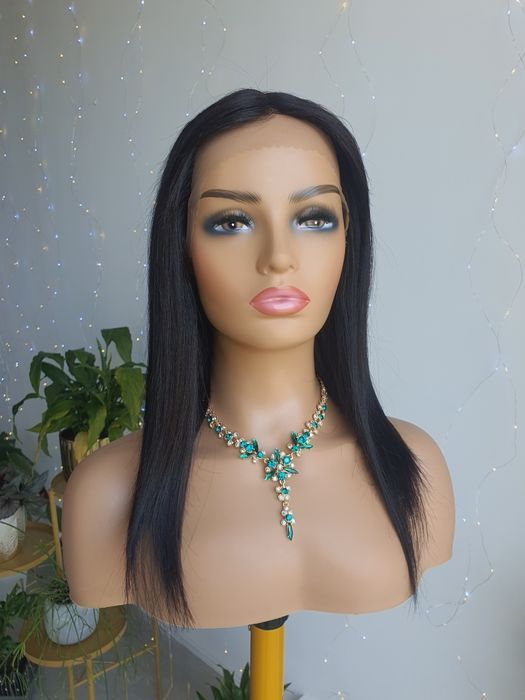 Peruka z włosów naturalnych w 100% naturlana czerń Megan lace front