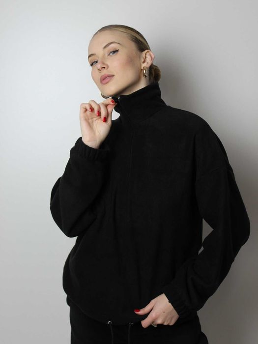 Костюм женский с дабл флиса теплый жіночий кофта і штани чорний 10518