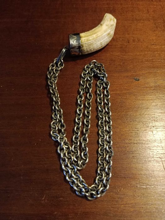 Fio Troféu Presa Prata Esterlina Vitoriano da Era do Raj 70 cm 65 gr