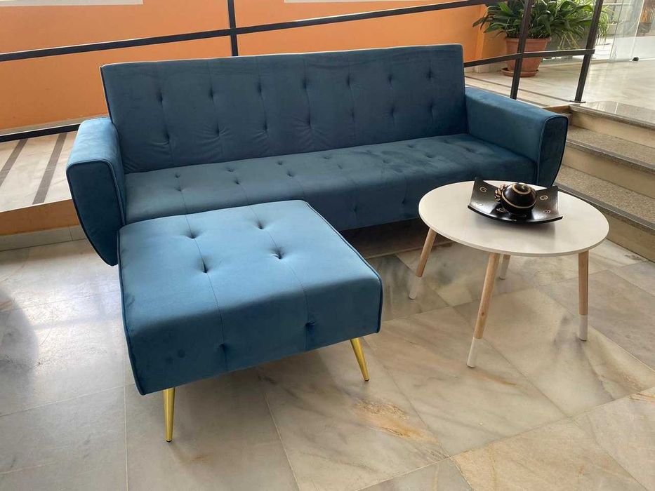 Sofá cama azul con porff nuevo LIQUIDACION - envio grátis