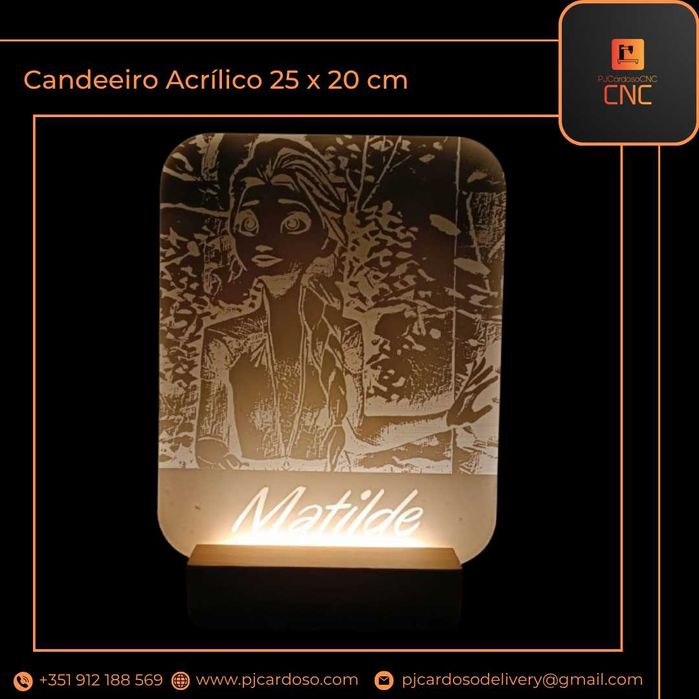 Candeeiro LED Personalizado 25 x 20 cm