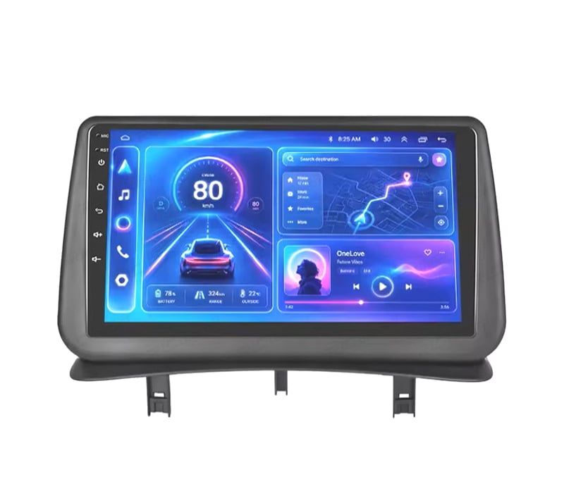 RÁDIO GPS 9'' ANDROID 13 RENAULT CLIO 3 05-14 2 DIN 4GB+64GB