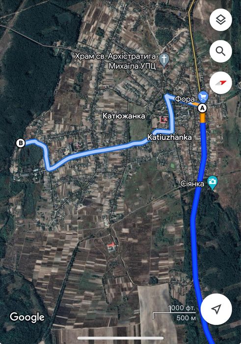 Продаж земельної ділянки в селі Катюжанка перший від лісу, 21 сотка