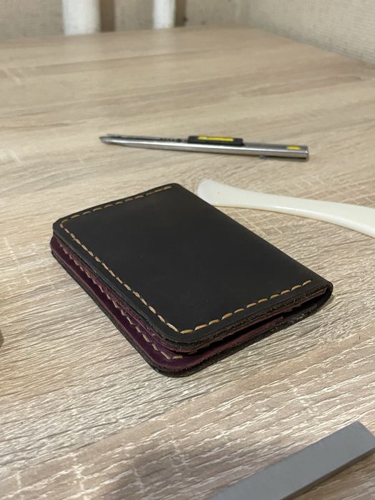 Картхолдер з натуральної шкіри,ручна робота. Візитниця, гаманець.