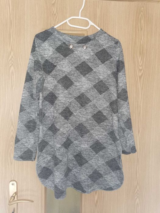 Tunika damska w szarą kratę rozmiar 40