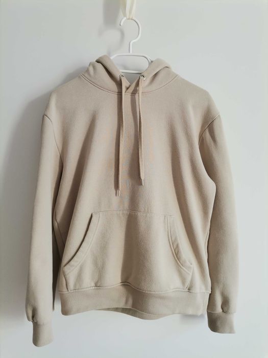 Beige Hoodie with Hood, Size S, 100% Cotton