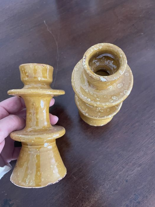 Castiçais velas ceramica