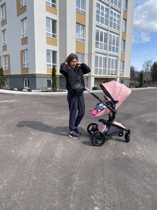 Коляска рожева 2в1