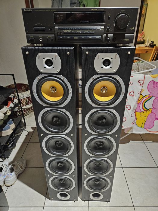Zestaw amplituner technics kolumny auna