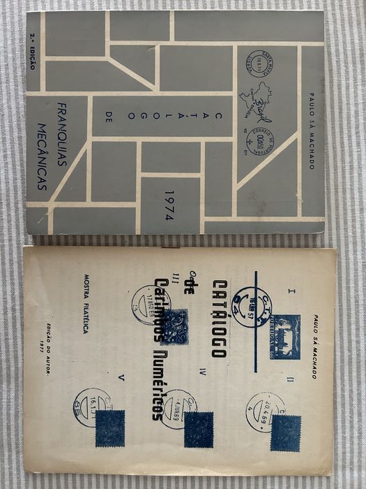 2 obras de Paulo Sa Machado sobre franquias mecanicas e carimbos numer