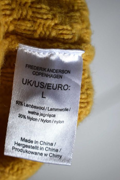 Sweter wełniany L wełna 80% ciepły Frederik Anderson wygodny elegancki