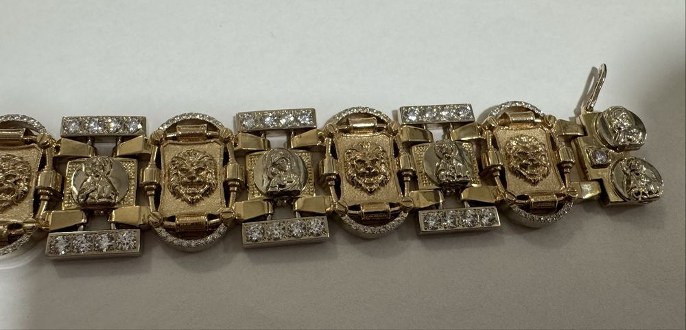 Золотой браслет с бриллиантами 147 грамма