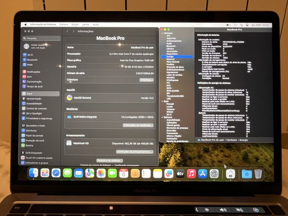 Macbook pro 13,3 touchbar -i7 10 geração 16gb 512ssd