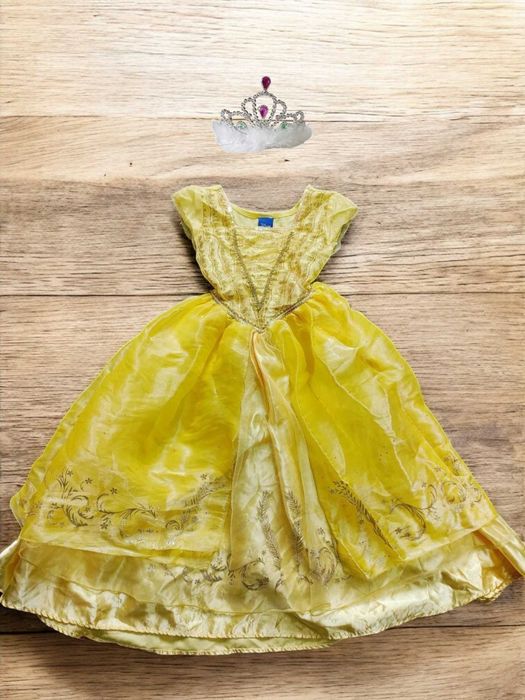 карнавальное платье белль красавица и чудовище с короной 5-6 лет