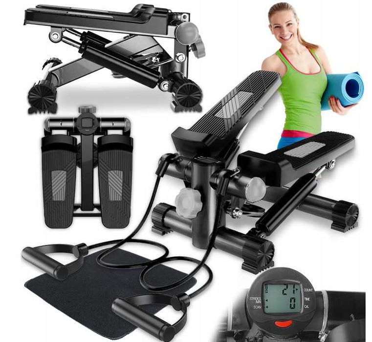 Тренажер степпер с эспандером и Led монитором HECKERMANN 100 кг Польша