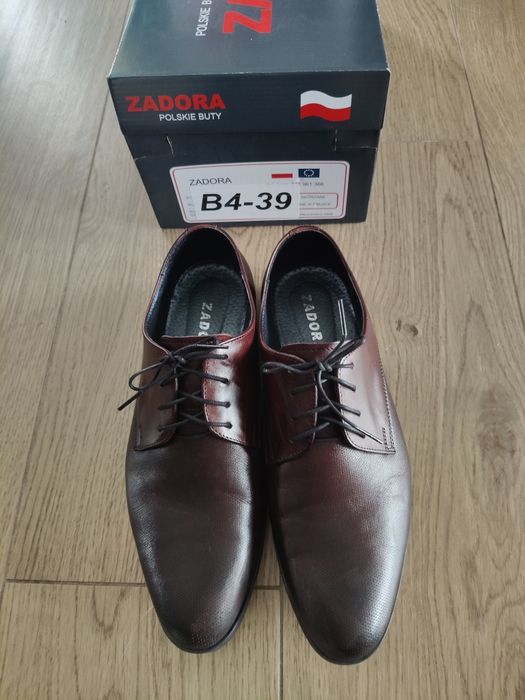 Buty męskie wizytowe skóra. Róż.39. nastolatek. Standar