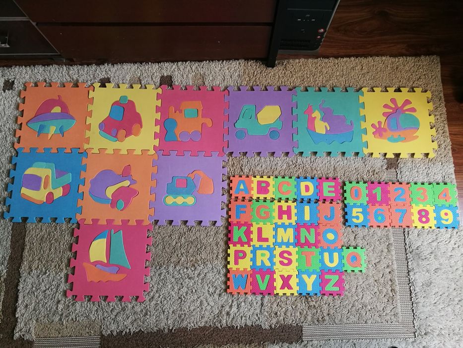 Puzzle piankowe układanka literki kształty