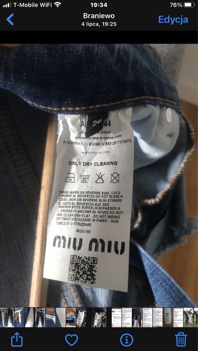Dzinsy damskie Miu Miu