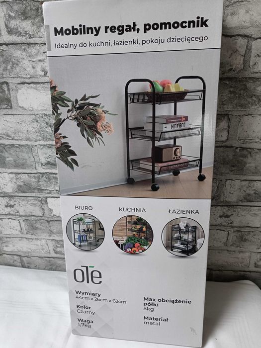 Mobilny regał metalowy na kółkach