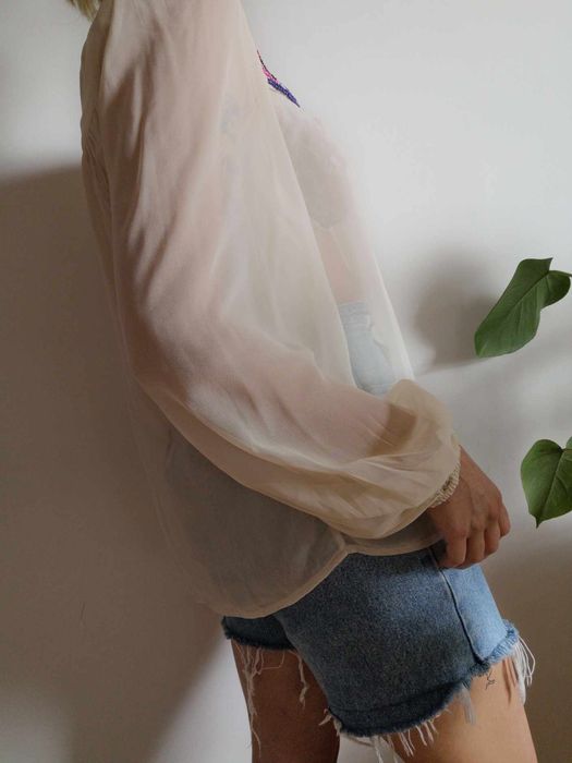 Piękna kremowa koszula z szerokimi rękawami boho Vila