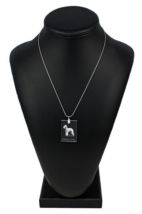 Bedlington Terrier naszyjnik kryształowy z psem Art-Dog