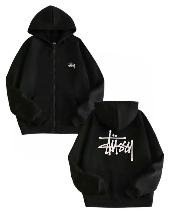 Зип худи толстовка на молнии замке Stussy Logo унисекс Стусси Стасси