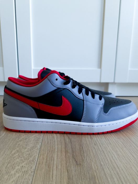 OKAZJA Nike Air Jordan 1 Low 46 męskie czarne czerwone jordan1 box 30cm