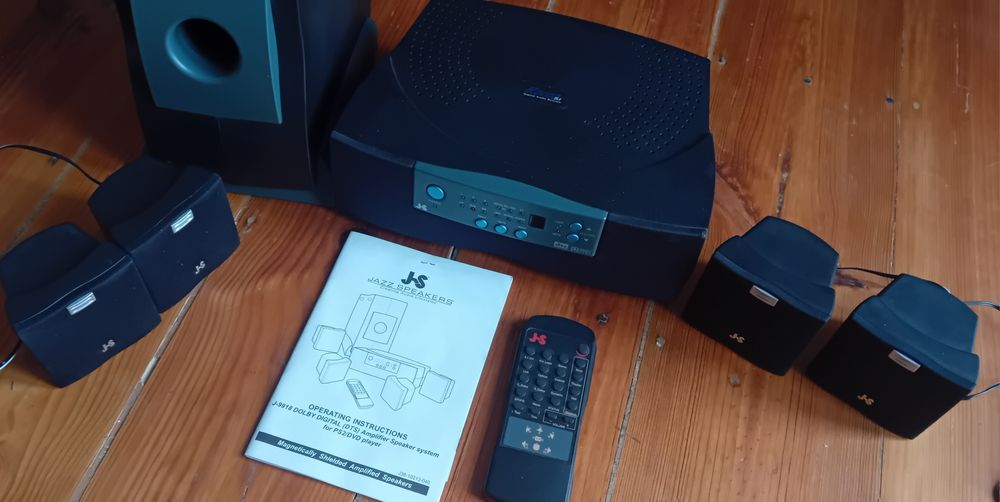 Dolby digital amplifier speaker system para playstation 2 ou dvd