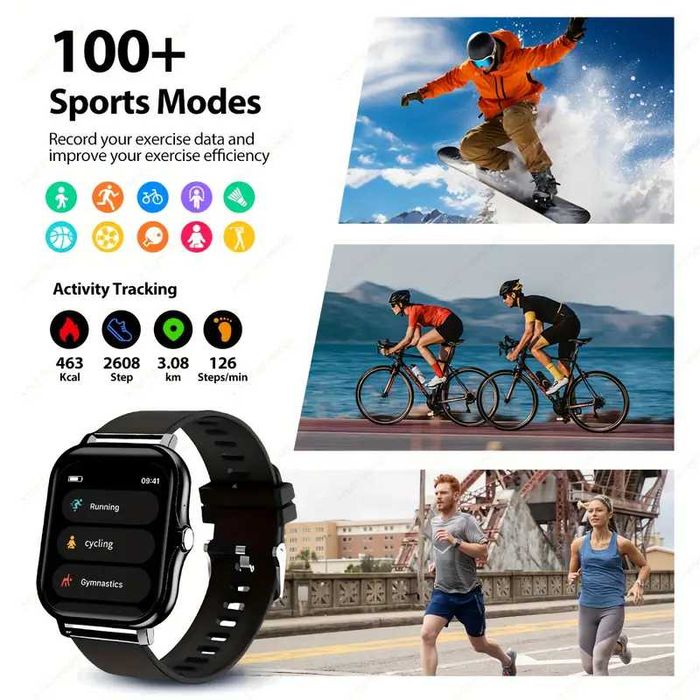 Smartwatch Inteligente unissexo, compatível c/ Android e iPhone. Novo.