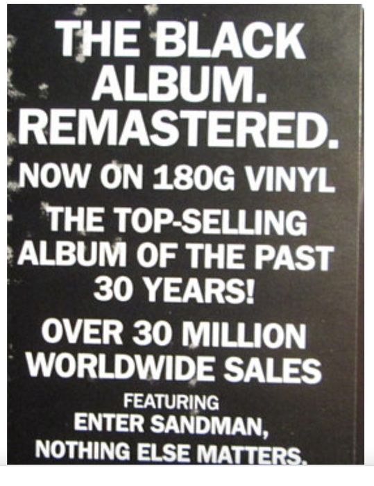 Metallica "   The Black Album" 2LP