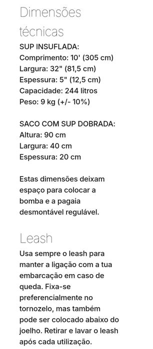 Prancha Stand UP Paddle Insuflavel 10'' + Pagaia