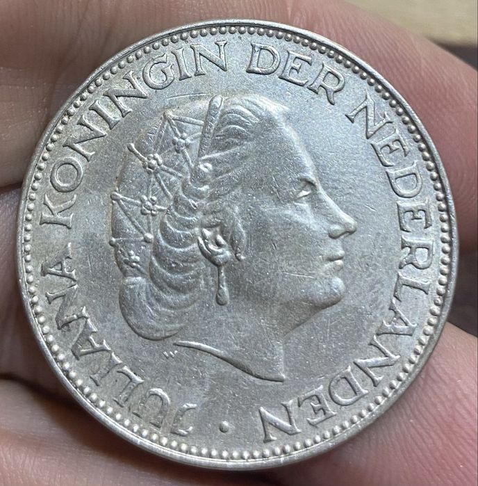 Moeda 999 HOLANDA 2 1/2 Gulden 1959 Prata