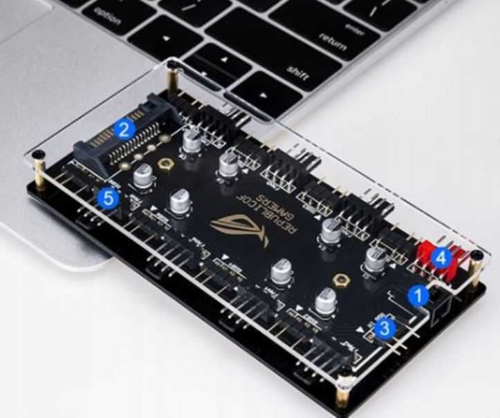 Rozdzielacz aRGB + PWM dla 8 wentylatorów!