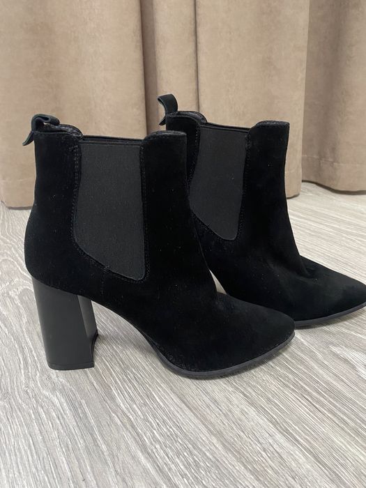 Ботільони замшеві чорні на каблуці SharMAN р. 36