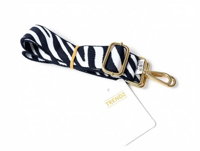 C217 Szeroki Pasek Do Torebki Zebra Wzór Regulowany Wymienny Taśma Okucia Złote Trendz