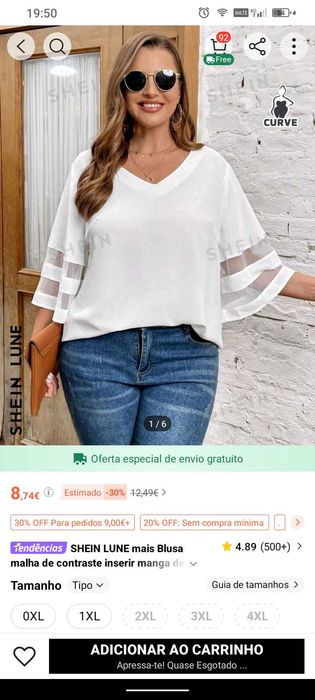 Várias roupas tamanhos grandes
