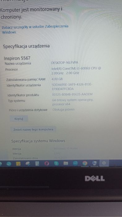 Laptop Dell Inspiron stan idealny