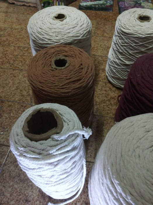 Fio de Macramé Algodão Bobines 3 e 5mm