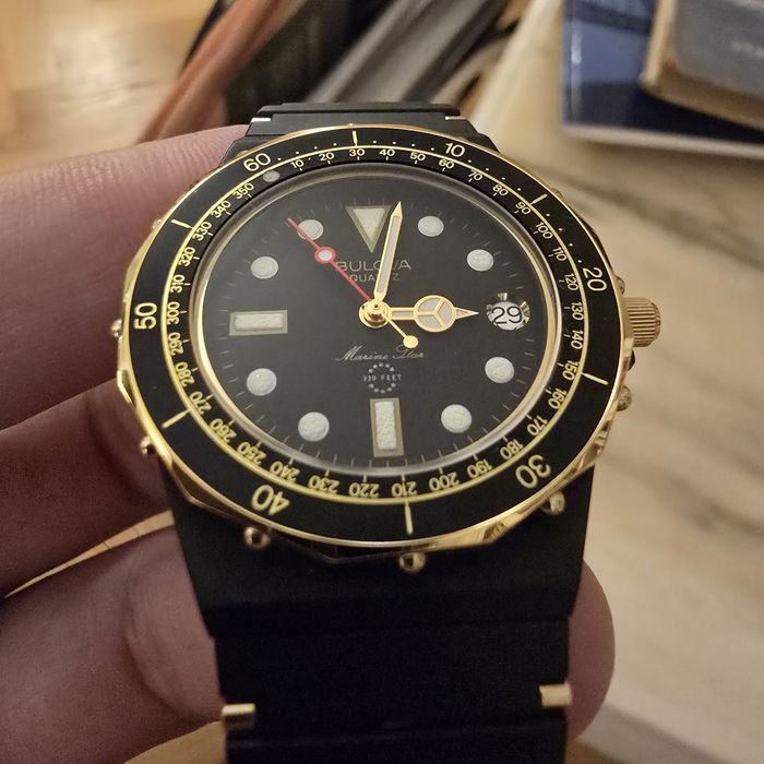 Bulova Marine Star navi bransoleta NOS metka solidny kwarcowy prezent