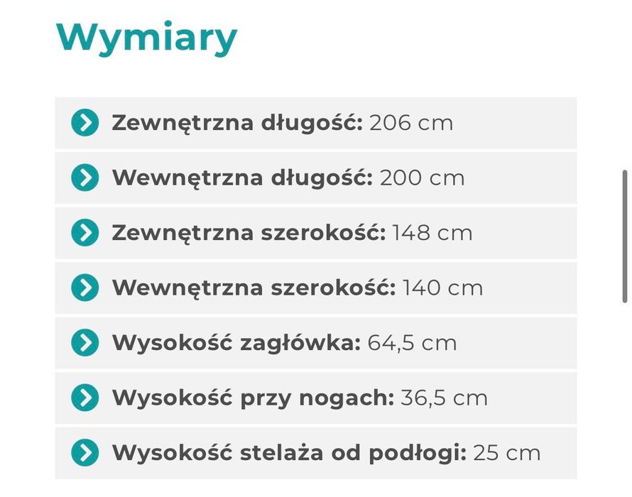 Łóżko 140x200 plus materac i skrzynia