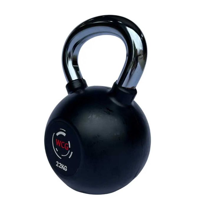 Гиря 22 кг прогумована обрезинена з хромованою ручкою Гирі Гири