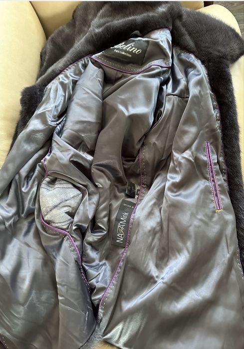 Рр 46.  Норковая шуба ‘ графит’ NAFA