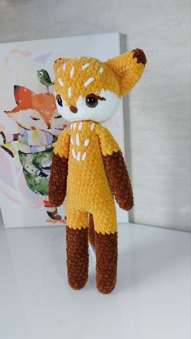 Плюшева іграшка ручної роботи Лисичка Руді