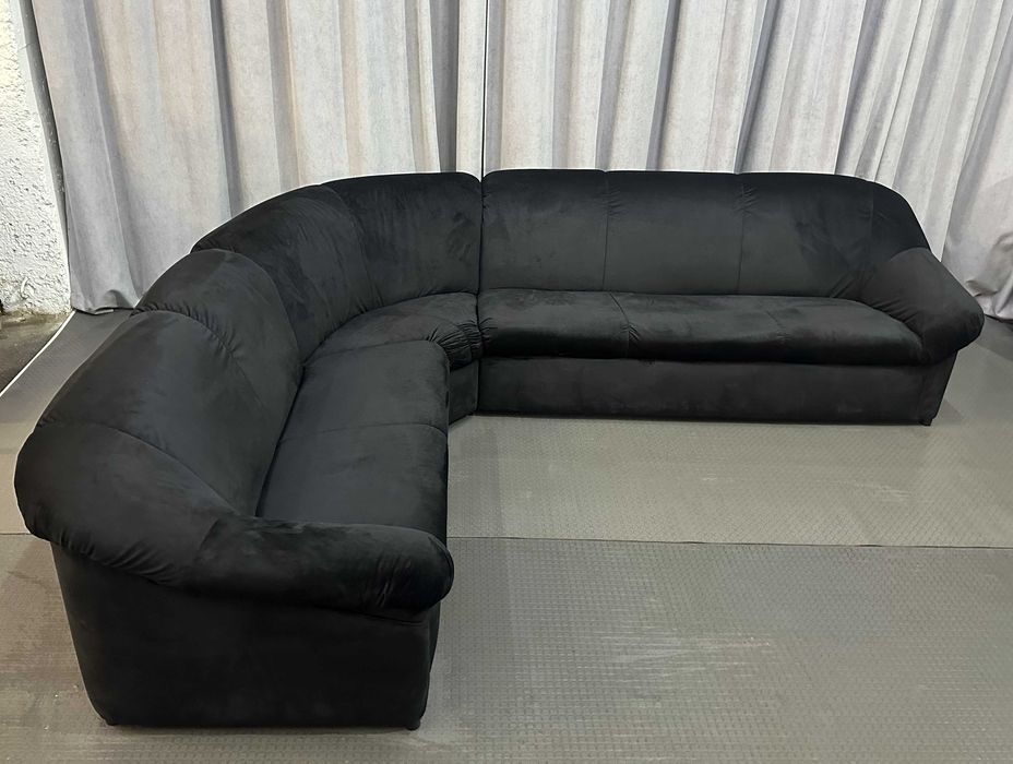 Чорний кутовий велюровий м'який диван/кутові дивани/меблі з Європи