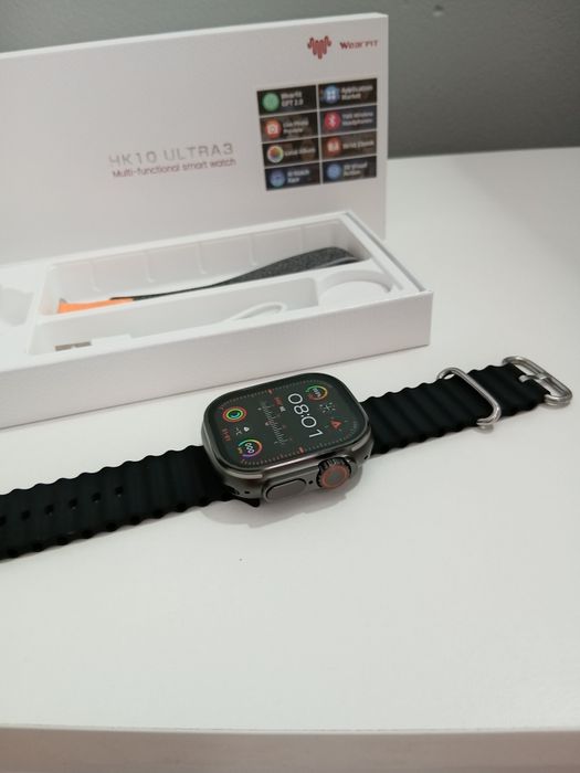 Czarny smartwatch polączenia, odbieranie sms, nowy