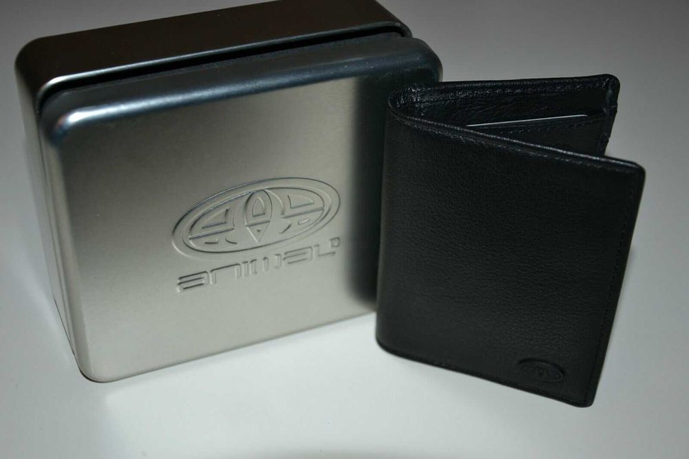 Nowy Portfel Męski Skórzany ANIMAL Gift Box Puszka 100% Oryginalny